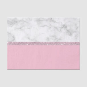 Elegant girly rose gold glitter white marble pink tissue paper