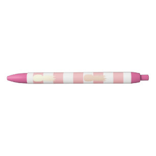 Elegant girly rose gold pineapple pattern striped pen