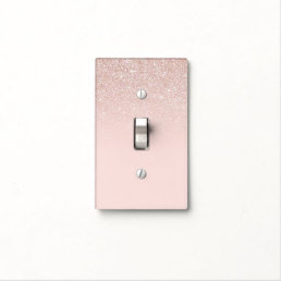 Elegant Girly Rose Gold Pink Glitter Ombre Light Switch Cover