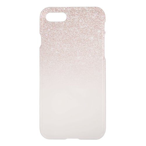 Elegant Girly Rose Gold Pink Glitter Ombre iPhone SE87 Case
