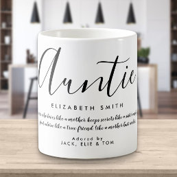 Elegant Girly Script Auntie Quote Coffee Mug