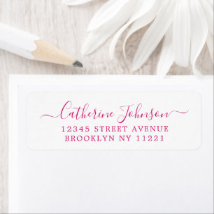 Elegant Girly Script Calligraphy Magenta Pink Label