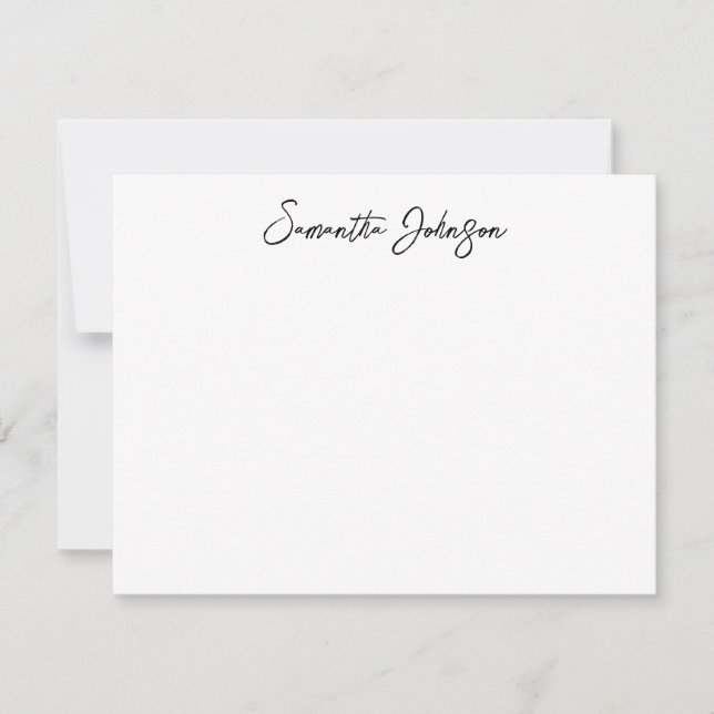 Elegant Girly Script Name Note Card (Front)