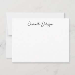Elegant Girly Script Name Note Card