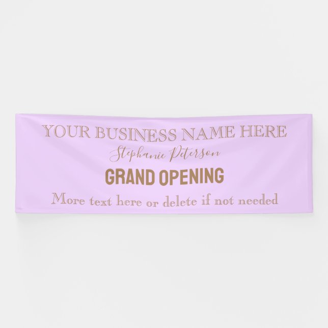 Elegant Girly Solid Light Purple Lilac Custom Text Banner (Horizontal)