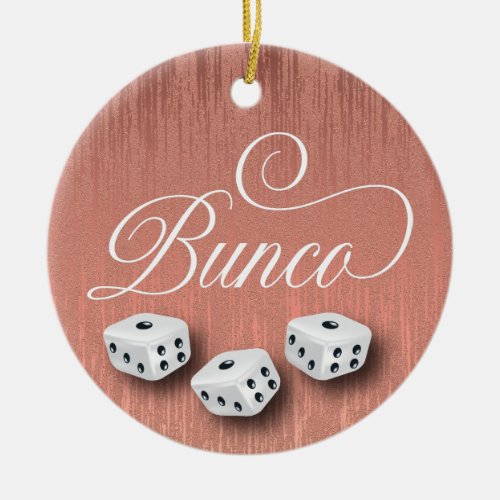 Elegant Girly Sparkle Dice Bunco Ceramic Ornament