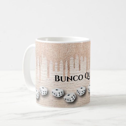 Elegant Girly Sparkle Dice Bunco Monogram Coffee Mug