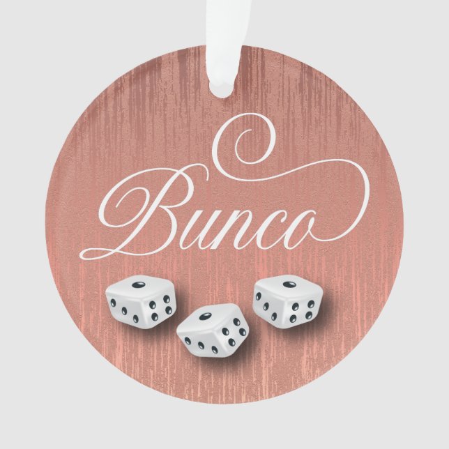 Elegant Girly Sparkle Dice Bunco Ornament (Front)