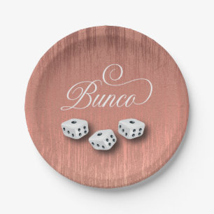 Elegant Girly Sparkle Dice Bunco Party Paper Plates
