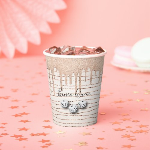 Elegant Girly Sparkle Queen Dice Bunco Paper Cups