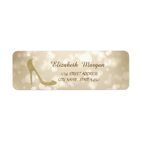 Elegant Girly Stylish  BokehGlitter Heel  Address Label