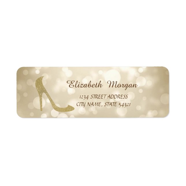 Elegant Girly Stylish  Bokeh,Glitter Heel  Address Label (Front)