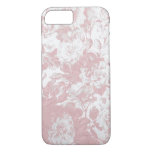 Elegant Girly Trendy Pink Coral White Floral Lace Iphone 8/7 Case at Zazzle