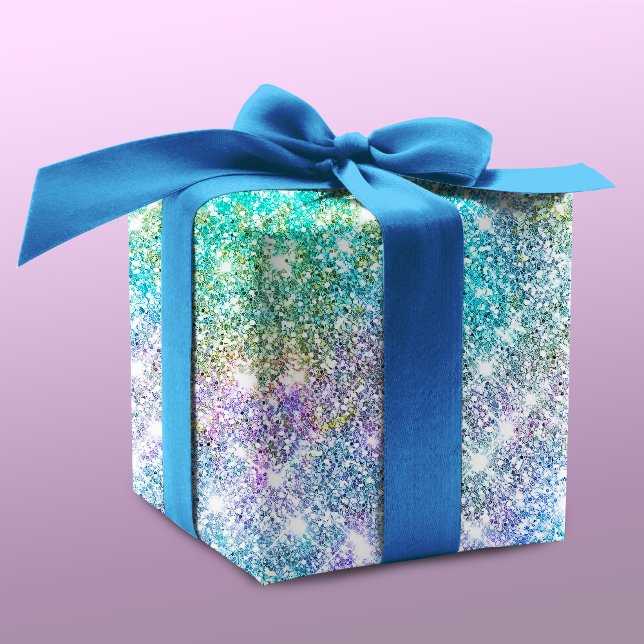 Elegant girly turquoise iridescent unicorn wrapping paper (Creator Uploaded)