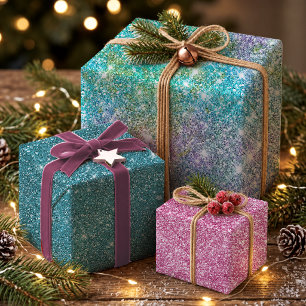 Elegant Girly Turquoise Iridescent Unicorn Wrapping Paper Sheets