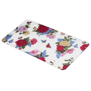 Elegant girly vintage roses floral butterflies license plate