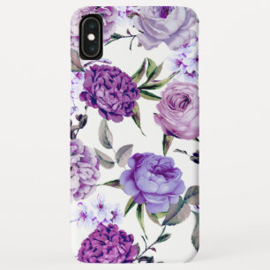 Elegant Girly Violet Lilac Purple Flowers iPhone XS Max Case