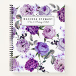 Elegant Girly Violet Lilac Purple Flowers Notebook at Zazzle