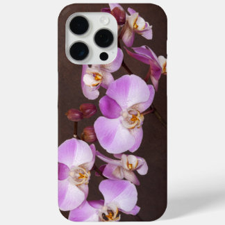 Elegant Girly Violet White Orchid Flowers iPhone 15 Pro Max Case