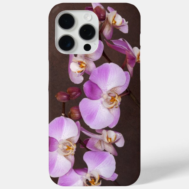 Elegant Girly Violet White Orchid Flowers Case-Mate iPhone Case (Back)