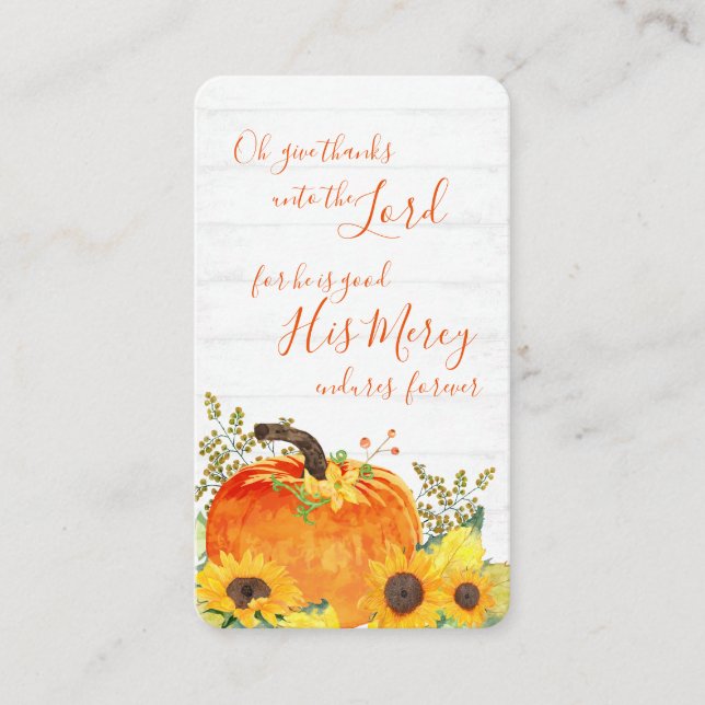 Elegant Give Thanks Thanksgiving Place Card (Front)