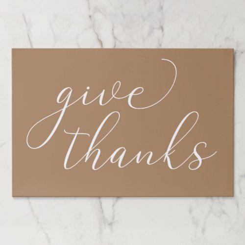 Elegant Give Thanks White Calligraphy Thanksgiving Paper Pad