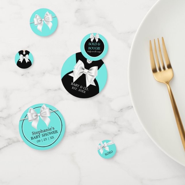 Elegant Glam Aqua Baby & Co Tiffany Baby Shower Confetti (Group)