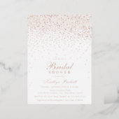 Elegant Glam Confetti Bridal Shower Real Foil Invitation (Standing Front)