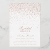 Elegant Glam Confetti Bridal Shower Real Foil Invitation (Front)