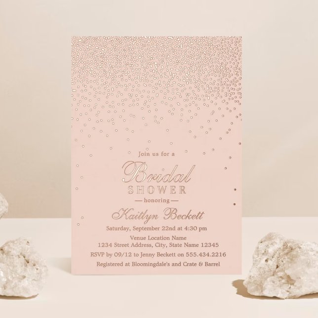 Elegant Glam Confetti Bridal Shower Real Foil Invitation (Creator Uploaded)