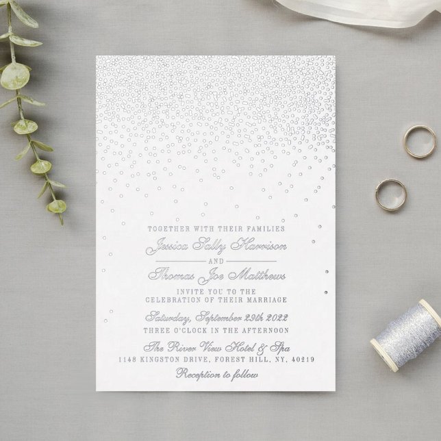 Elegant Glam Confetti Wedding Real Foil Invitation (Creator Uploaded)