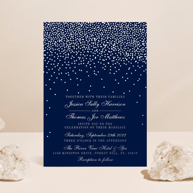 Elegant Glam Confetti Wedding Real Foil Invitation (Creator Uploaded)