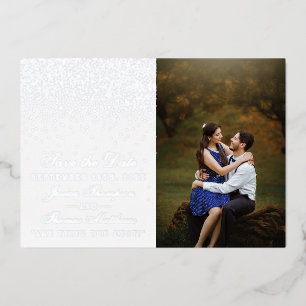 Elegant Glam Confetti Wedding Save The Date Real Foil Invitation