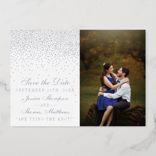 Elegant Glam Confetti Wedding Save The Date Real Foil Invitation