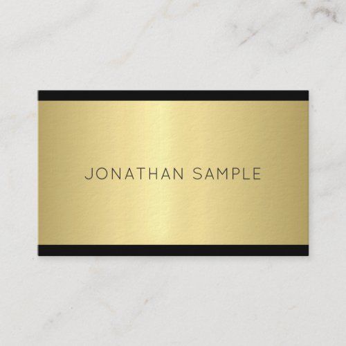 Elegant Glam Design Modern Gold Luxe Trendy Plain Business Card