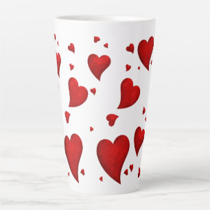 Elegant Glam Fab Chic Stylish Trendy Red Heart Latte Mug