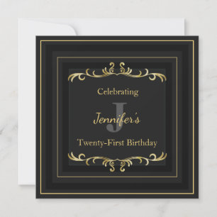 Elegant Glam Gold Birthday Invitation