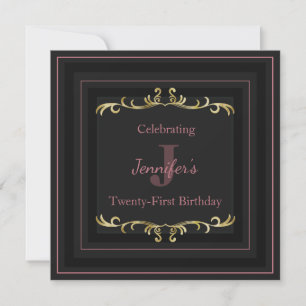 Elegant Glam Gold Birthday Invitation