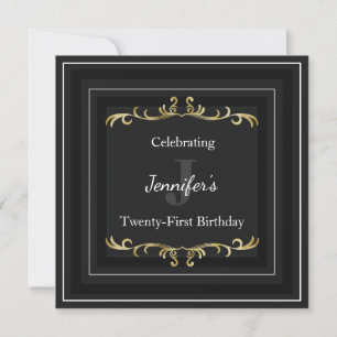 Elegant Glam Gold Birthday Invitation