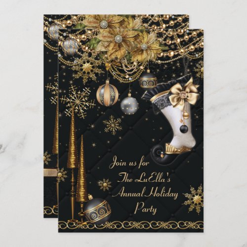 Elegant Glam Holiday Christmas Party Invitations