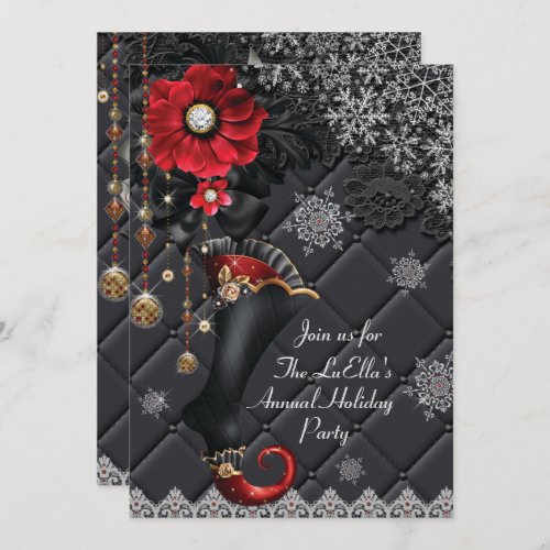 Elegant Glam Holiday Christmas Party Invitations