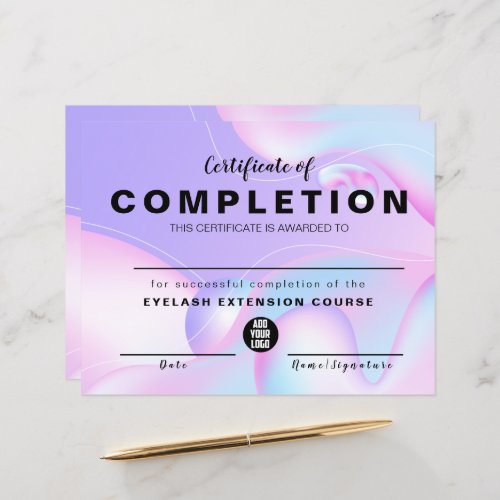 Elegant Glam Iradiscent Certificate of Completion
