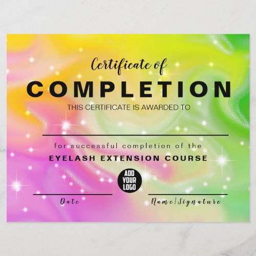 Elegant Glam Iradiscent Certificate of Completion