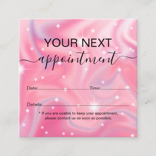 Elegant Glam Iradiscent Sparkle Holographic   Appo Appointment Card