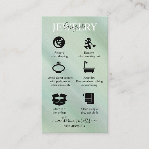 Elegant Glam Iridescent Holographi Jewelry Care    Business Card