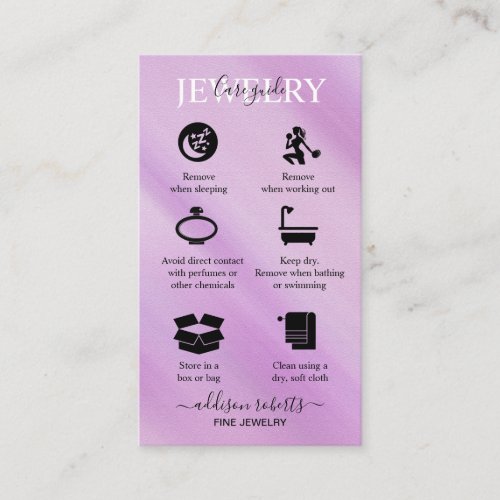 Elegant Glam Iridescent Holographi Jewelry Care    Business Card