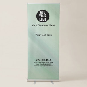 Elegant Glam Iridescent Holographic Retractable  R Banner