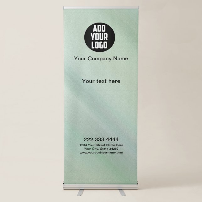 Elegant Glam Iridescent Holographic Retractable  R Retractable Banner (Front)