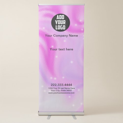 Elegant Glam Iridescent Holographic   Retractable  Retractable Banner