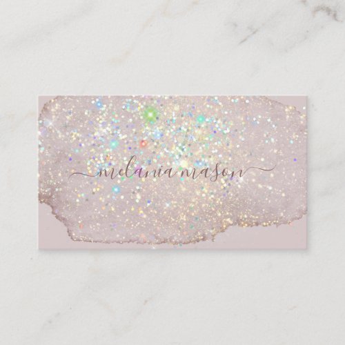 Elegant Glam Rose Gold Glitter Sparkles Pastel Business Card